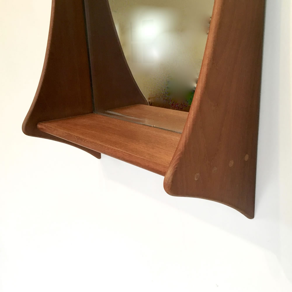 A Pedersen and Hansen Danish teak wall mirror - Image 2