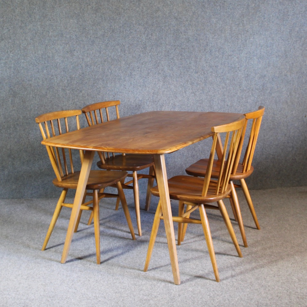 A 1950's Ercol rectangular Dining table and chairs - Image 5