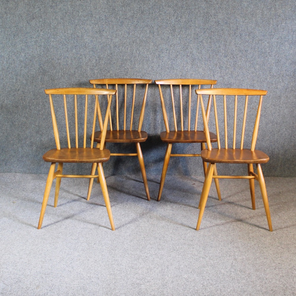 A 1950's Ercol rectangular Dining table and chairs - Image 3