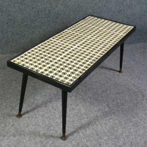 A 1950’s rectangular coffee table with Peggy Angus for Carter & Co tiles