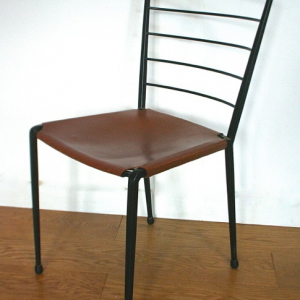 A 1960’s leather and metal Ladderax chair
