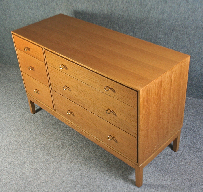 A 1950’s Stag oak chest of drawers by John and Sylvia Reid