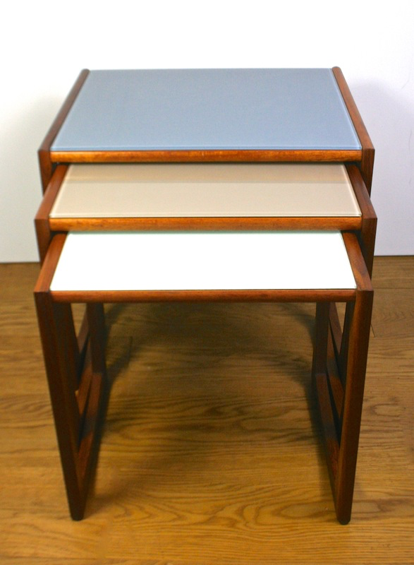 A nest of up-cycled G-Plan quadrille tables - Image 2