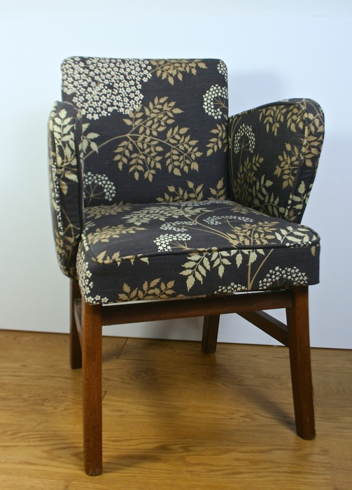 A 1950’s arm chair in ‘Cow Parsley’ by Sanderson