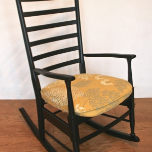 A 1950’s Scandi style rocking chair in ‘Cow Parsley’ by Sanderson