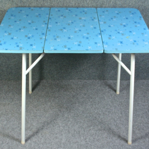 Blue Formica 1950s extending kitchen table