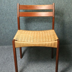Six 1970’s teak and Danish Mogens Kold cord chairs designed by ARNE HOVMAN OLSEN