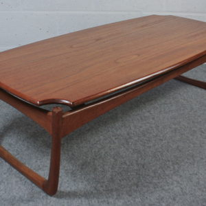A Peter Hvidt style teak rectangular coffee table