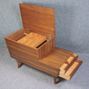 A 1950s Vanson double layered sewing/craft box