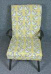 1950’s vintage ebonised armchairs in Scandi birds fabric by I-Liv SOLD - Image 4