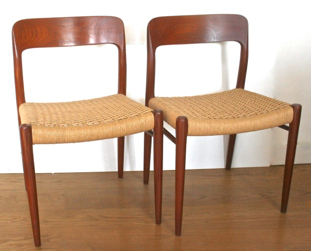A pair of Moller 75 chairs