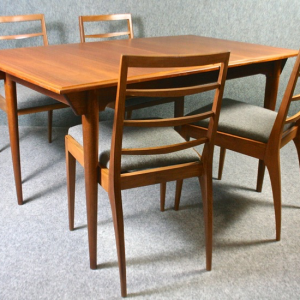 1950s McIntosh teak dining table and chairs