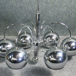 An impressive early 1970s chromed chandelier