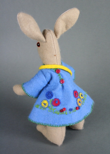 A traditional hand-made female felt rabbit - Image 3