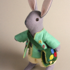 A traditional hand-made male felt rabbit