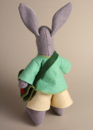 A traditional hand-made male felt rabbit - Image 3
