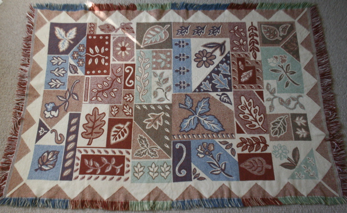 A mid-century wool woven rug.