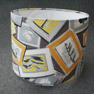 Handmade lampshade using vintage 1950's woodland fabric