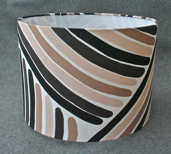 Handmade lampshade using vintage 1960's Tampella Pelimanni fabric by Marjatta Metsovaara Finland