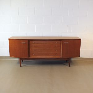 A 1960's teak bow-front sideboard