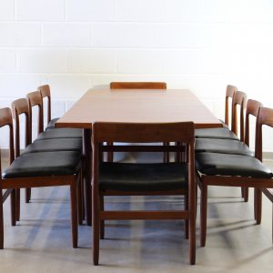 A rare 1960's Dalescraft extendable teak table and chairs designed by Malcolm D.Walker ( David Walker)