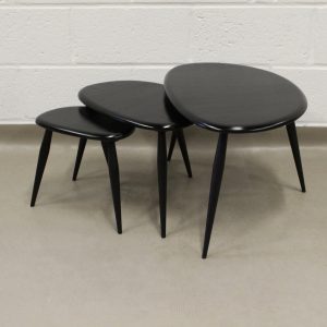 A nest of original 1960's  Ercol pebble side tables