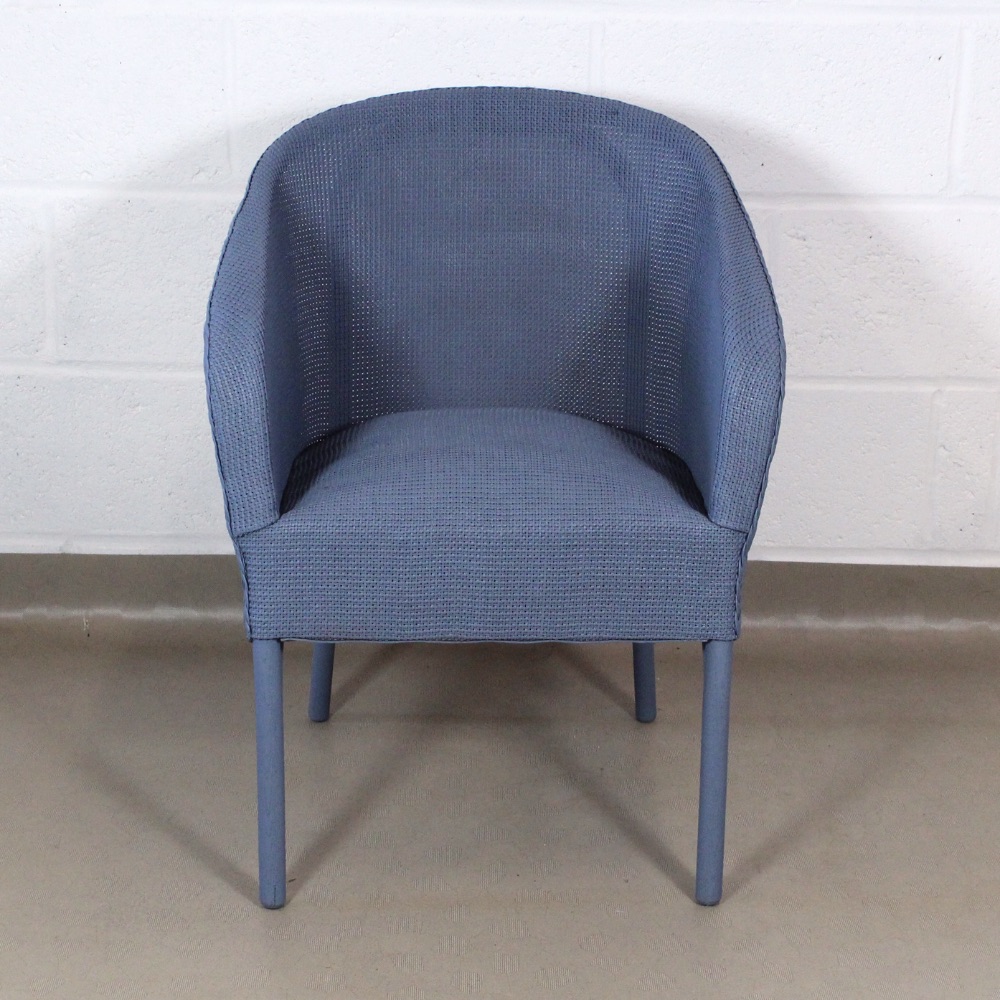 A 1960's Lloyd loom up-cycled chair in grey/blue. - Image 6