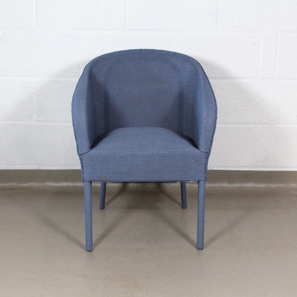 A 1960's Lloyd loom up-cycled chair in grey/blue. - Image 5