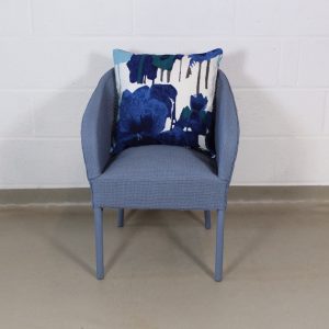 A 1960's Lloyd loom up-cycled chair in grey/blue.