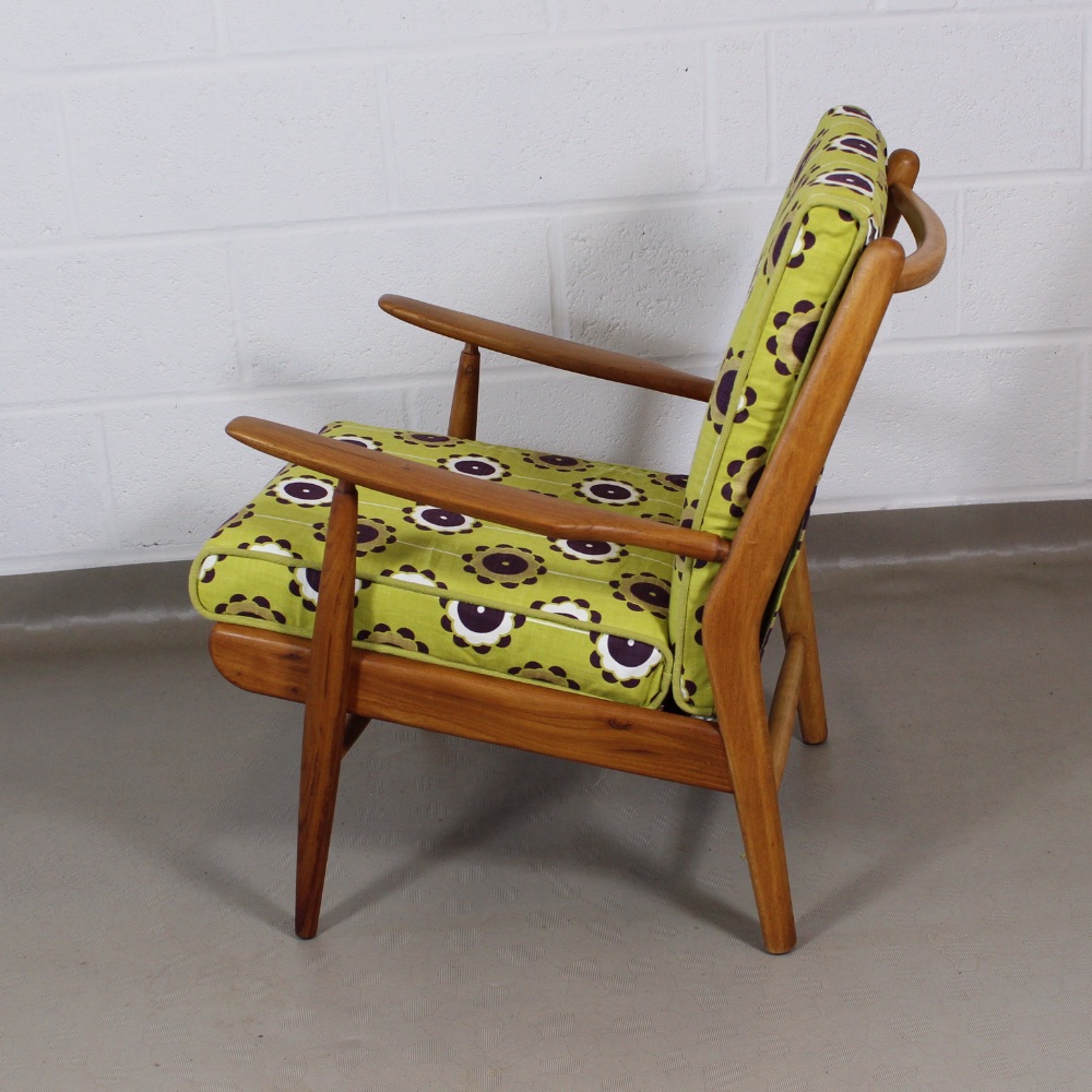 A 1950's midcentury chair upholstered in Clarke and Clarke citrus 'celeste' fabric - Image 8