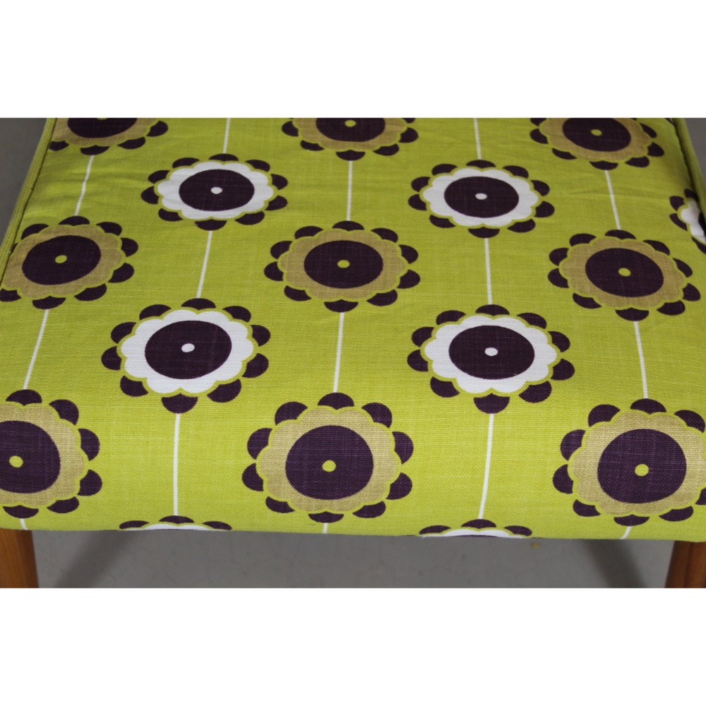 A 1950's midcentury chair upholstered in Clarke and Clarke citrus 'celeste' fabric - Image 7