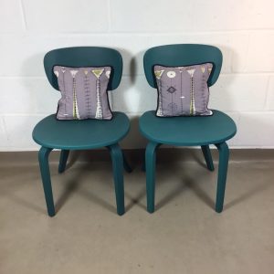 Two upcycled Thonet style bent plywood chairs