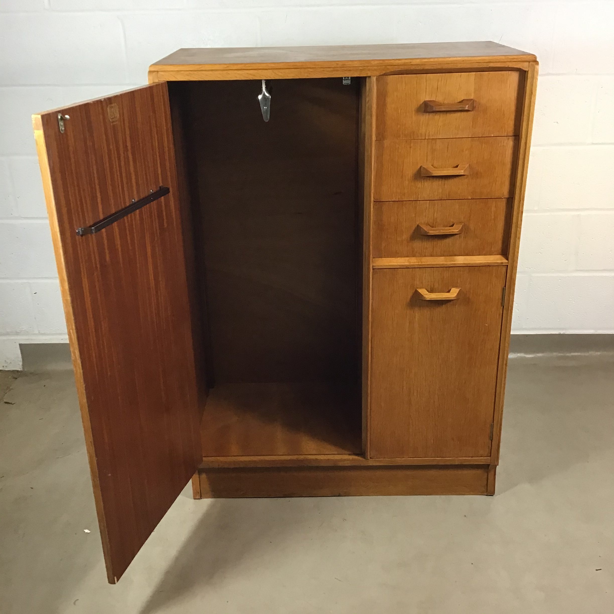 A E Gomme, G plan Brandon oak gentleman’s wardrobe - Image 3