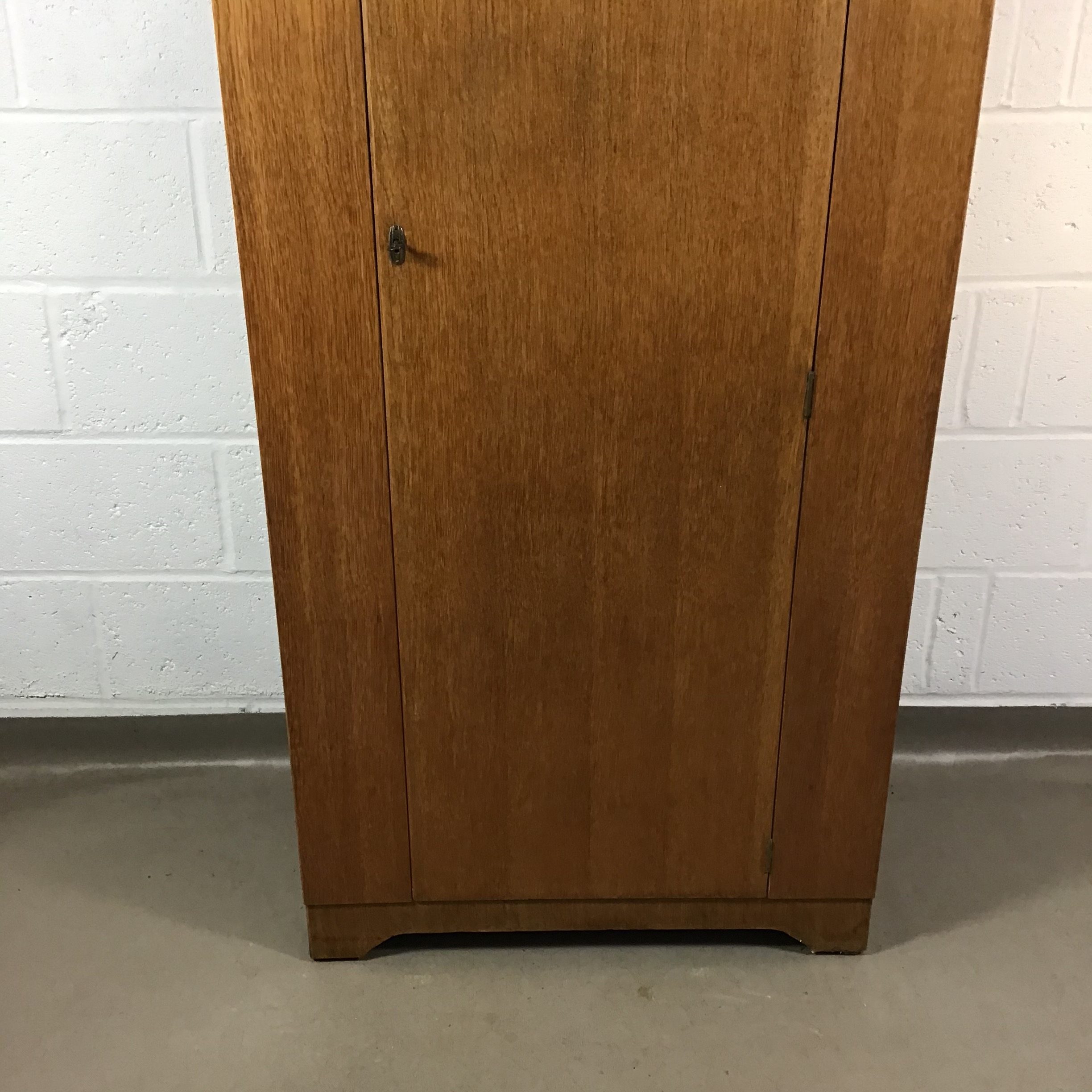 A 1960s oak inlaid Lebus single gentleman’s wardrobe. - Image 9