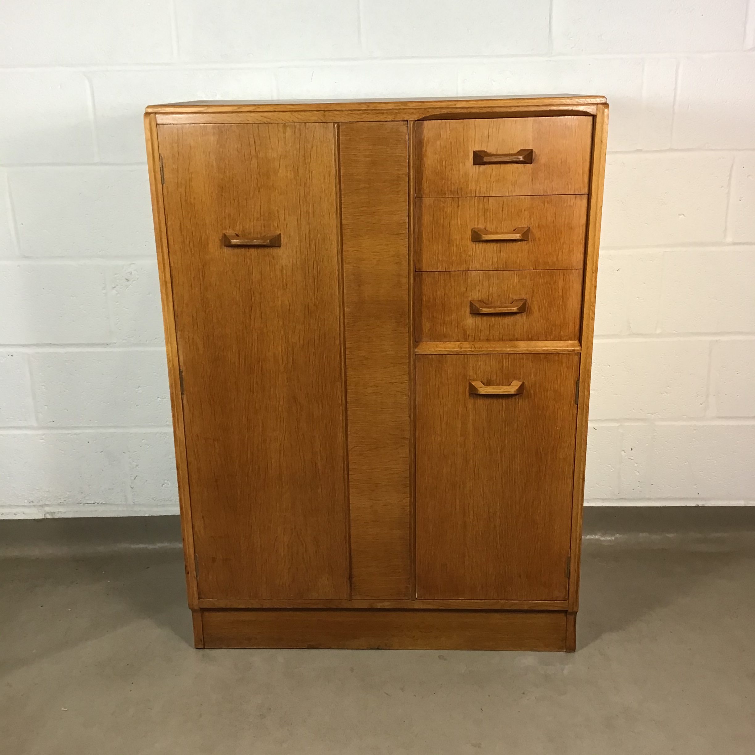 A E Gomme, G plan Brandon oak gentleman’s wardrobe