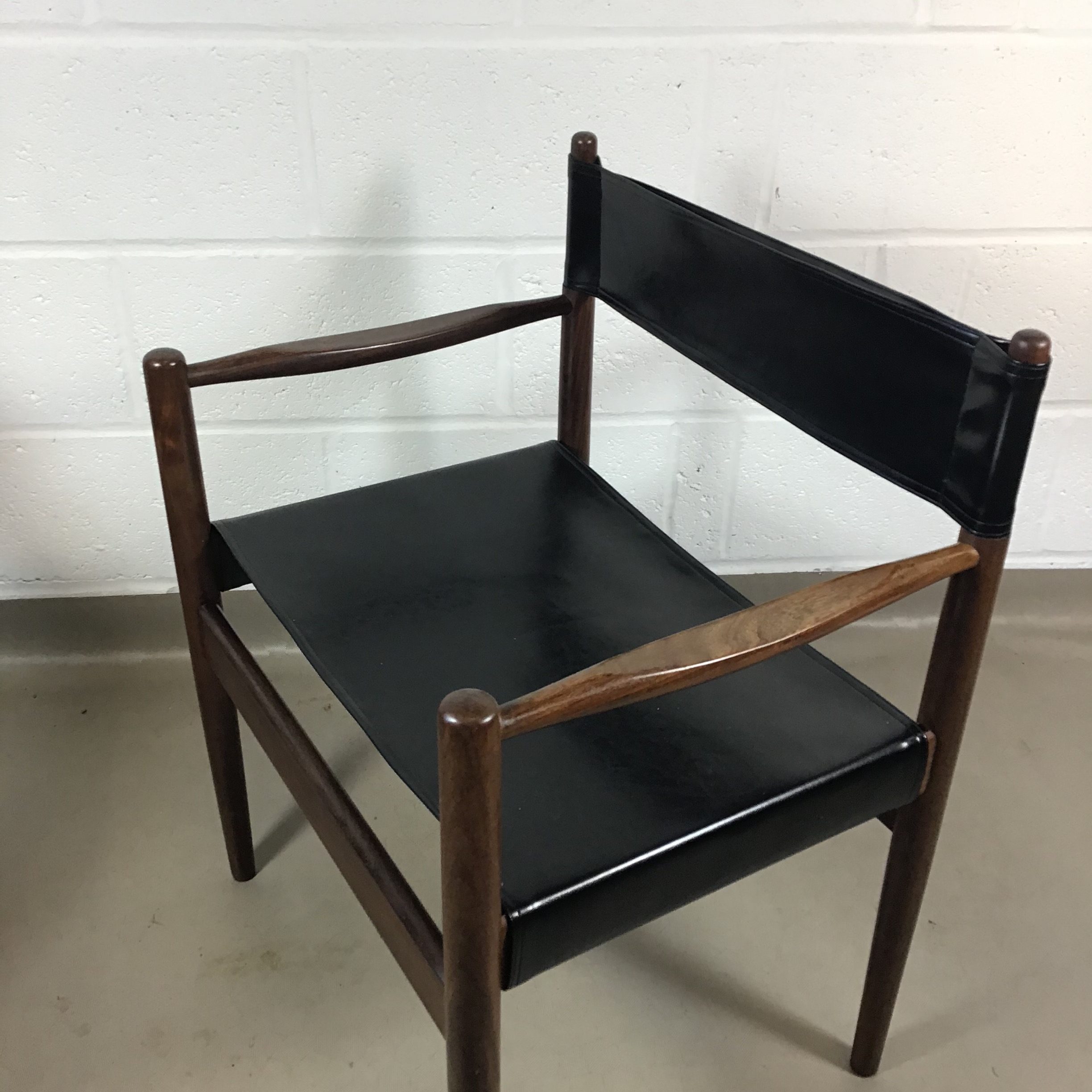 Two Danish Rosewood office/ desk/ carver leather director style chairs - Image 10