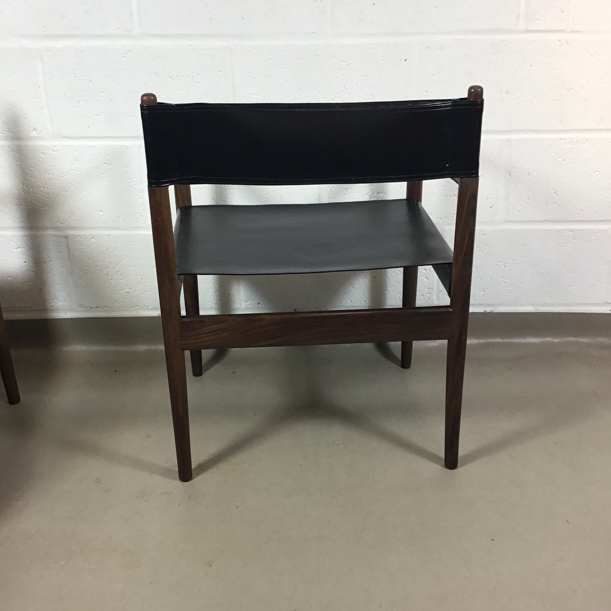 Two Danish Rosewood office/ desk/ carver leather director style chairs - Image 7