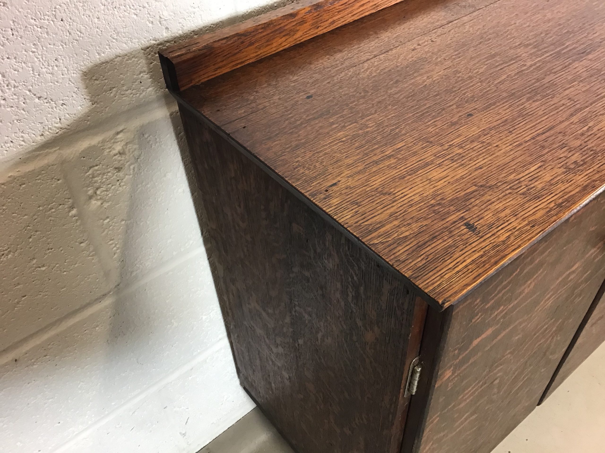 A 1950's oak sideboard with original celluloid handles - Image 2