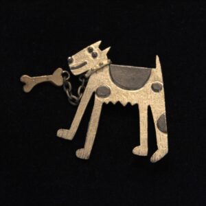 'Dog  and bone ' brooch