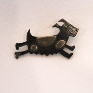 'Dog ' brooch in brass and bronze