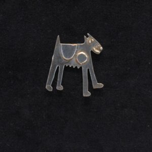 'Standing Dog ' pin brooch silver