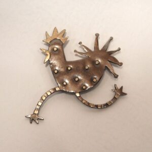 'crazy legs Chicken ' brooch