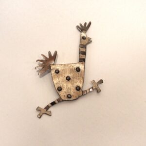 'Stripy neck Chicken ' brooch