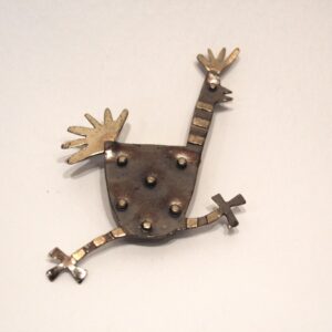 'Stripy neck Chicken ' brooch