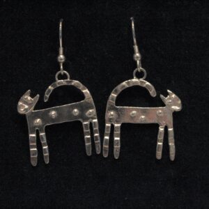 ' Cat' silver drop earrings