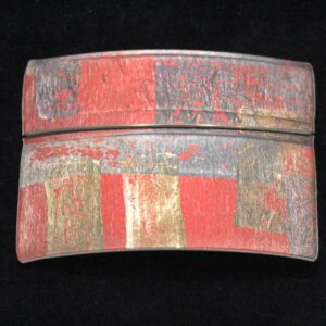 Medium red rectangular brooch