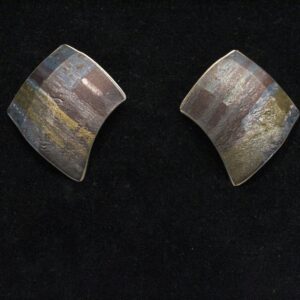 Large square studs in blue and  purple.