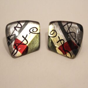 Large Iridescent red and yellow studs
