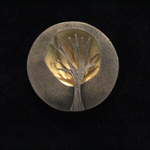 Gold dome tree brooch