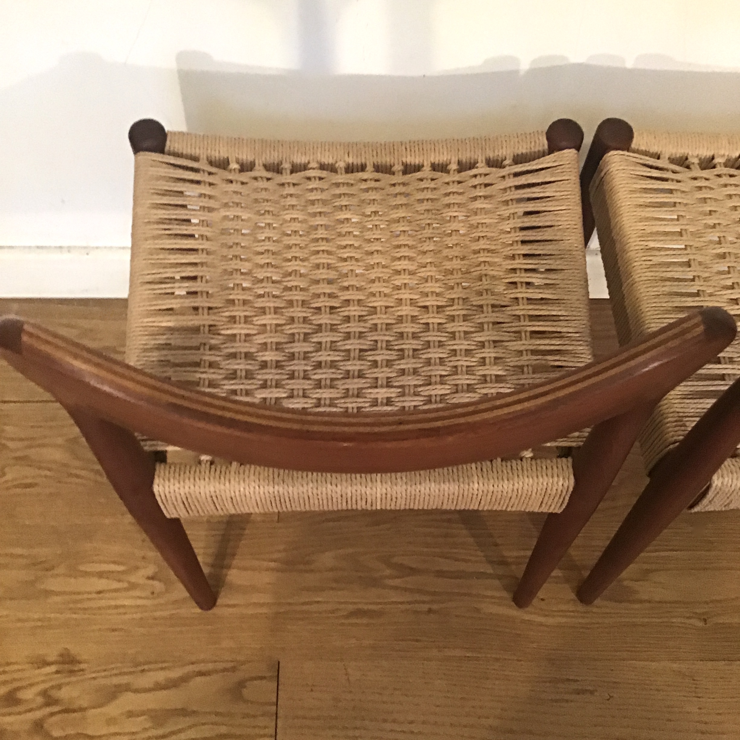 Four 1960s Danish Arne Hovmand Olsen for Mogens Kold danish cord teak chairs - Image 4